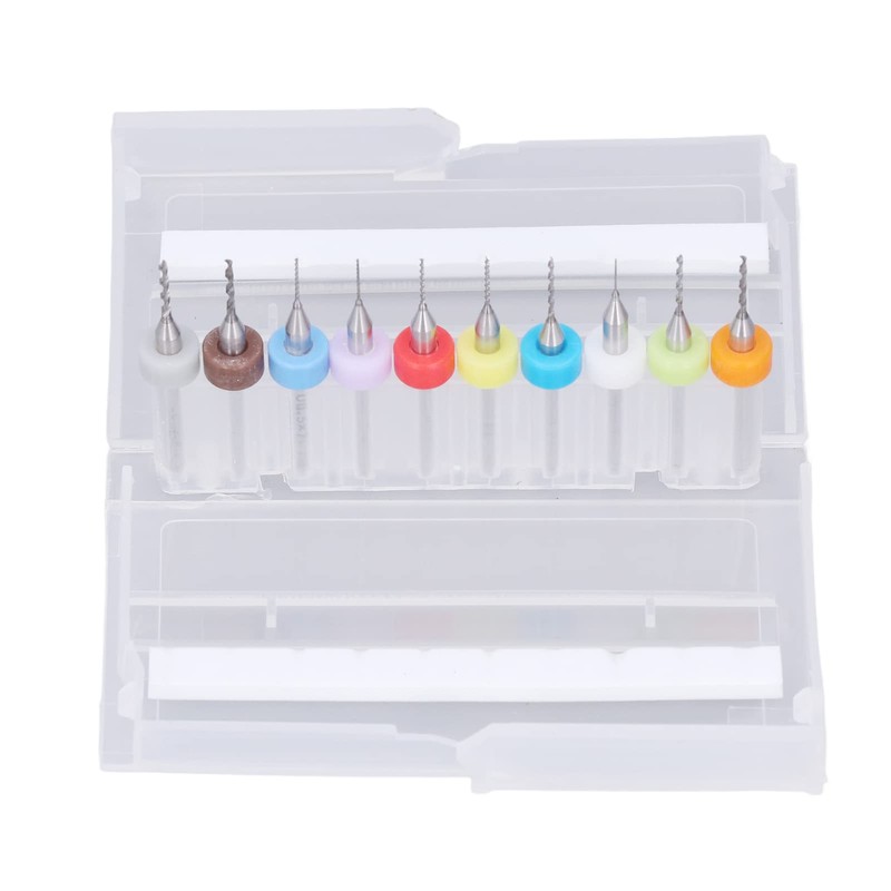 10pcs Mini Drill Bit Colour Micro Spiral Flute CNC Cutter