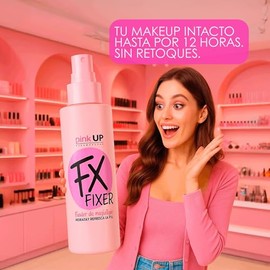 PINK UP  FX Fixer  Sella y prolonga el maquillaje hasta 12 hrs  Hidrata a profundidad sin sensacin pegajosa  Fijador de maquillaje  Skincare  150 ml  