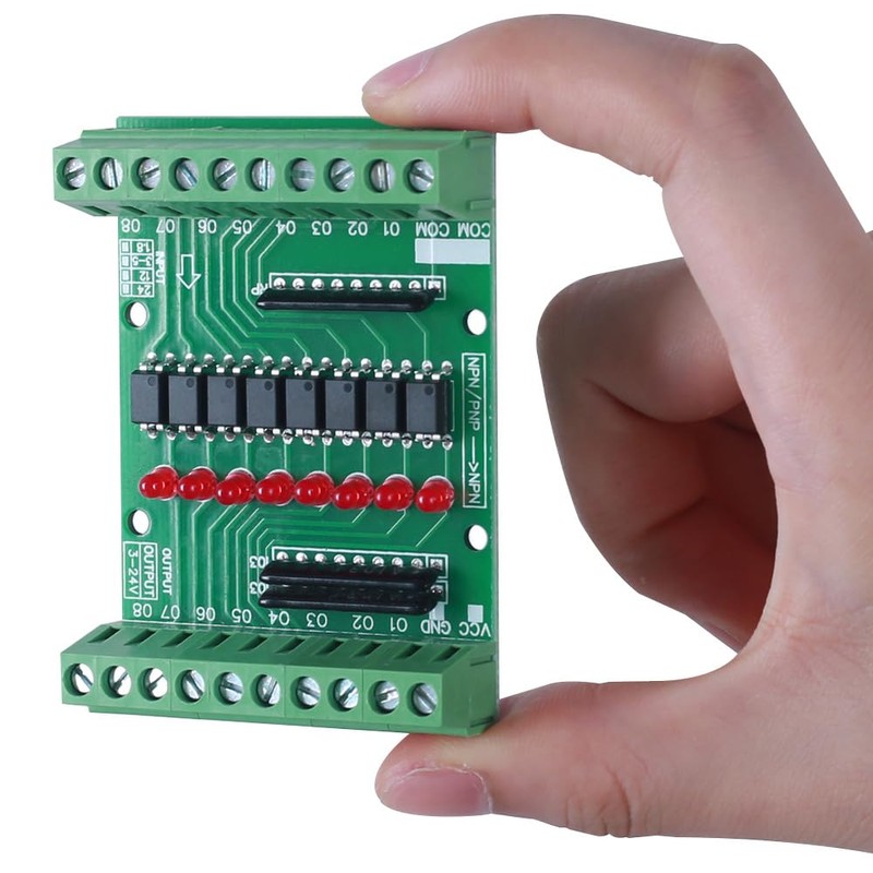 Optocoupler Isolation Module,DC 12V 24V 8-Channe Optocoupler Isolation Board PNP