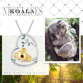 PARYFO Koala Necklace 925 Sterling Silver Koala Pendant Chain Cute Koala Jewellery Gifts for Women Girls Sterling Silver, Sterling Silver