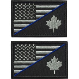 1 PCS Canada/United State USA American Friendship Hook and Loop Backing Embroidered Patches for Caps, Backpacks, Vests, Military Uniforms, Collection and Display.