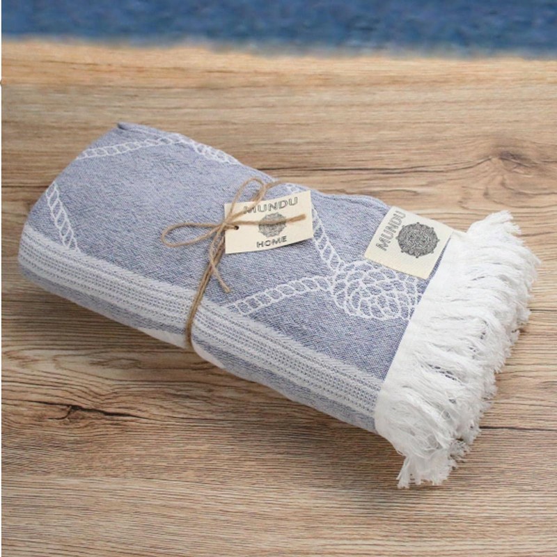 440s Pareo Beach Towel Anchor & Knot Blue