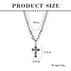 KONFEN Men's Cross Necklace, Cross Pendant Necklace with Chain, Rhinestone
