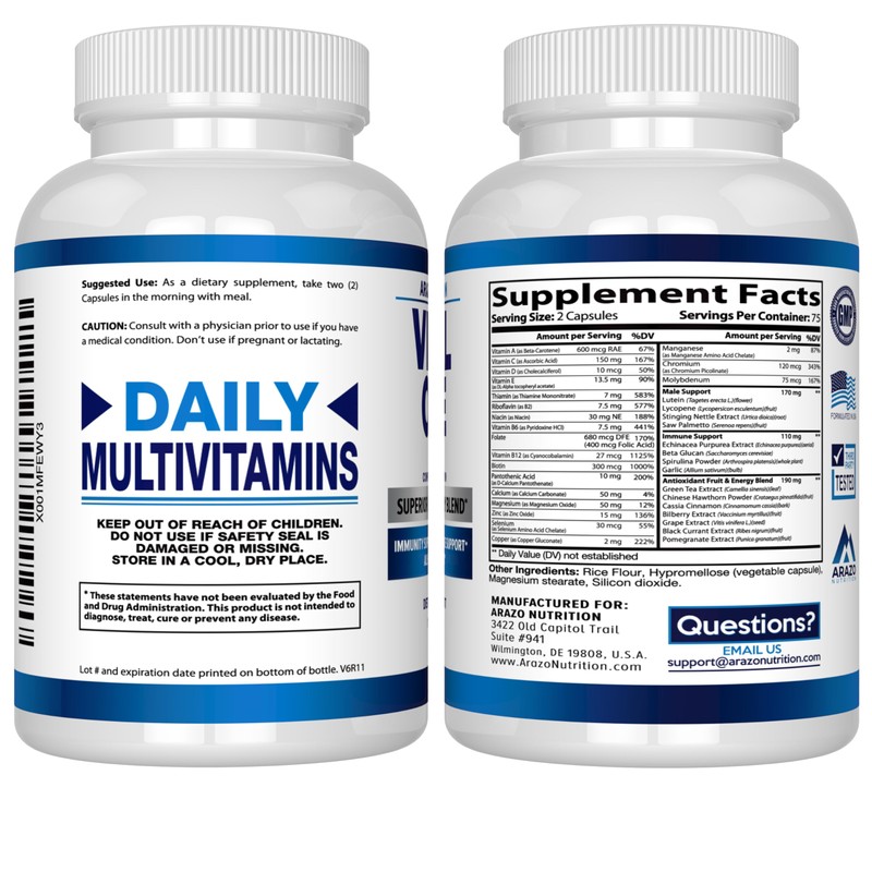 Arazo Nutrition Vital One Multivitamin for Men – Daily Wholefood