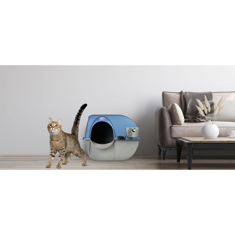 Omega Paw Premium Roll 'n Clean Litter Box Large,Cat, Peral