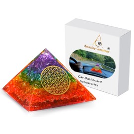 Car Dashboard Anti Slip Pyramid for Protection - Orgone Healing Crystal Car Dashboard Ornament Accesorios Para Carro De Mujer - Cool Car Accessories Chakra Protection Orgone Pyramid
