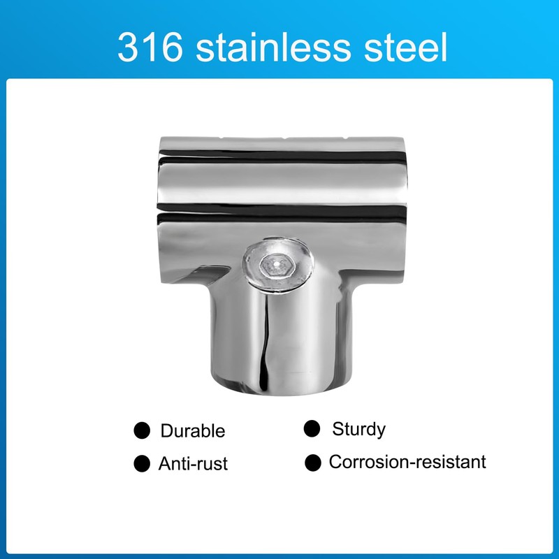 ODYSUNRAL Marine Boat Hand Rail Detachable Tee for 7/8 inch