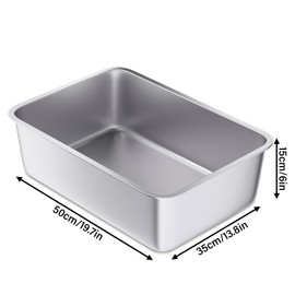 LEGOURNS Stainless Steel Litter Box, 20"x14"x6"(Deep) Large Metal Litter Box Easy Clean, Non Stick Cat Litter Box Stainless Steel No Smell for Adult Cats/Kitty/Kitten