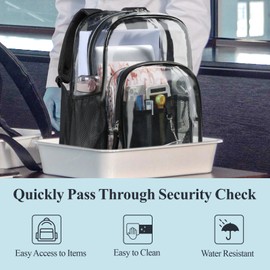 PACKISM Clear Backpack - 2 Pack Large Clear Backpack Heavy Duty Transparent Backpacks for School, See Through Backpack Clear Bookbag for Student, Work, Travel, Black Grey(for age 12 above)