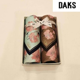 Daks 대구백화점 닥스남녀2매 나염 손수건 세트(DKO10(C)번) Daegu Department Store Daks Unisex 2-Piece Printed Handkerchief Set (DKO10(C) Version)