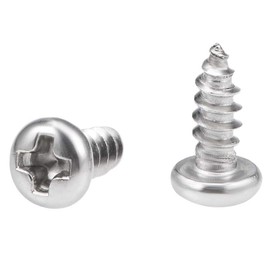 TA-VIGOR 50Pcs Self Tapping Screws, M3 Phillips Pan Head Screw, 8mm Round Head Tapping Screws, 316 Stainless Steel Machine Wood Fasteners Bolts for Wood, Drywall, Furniture, Repairing