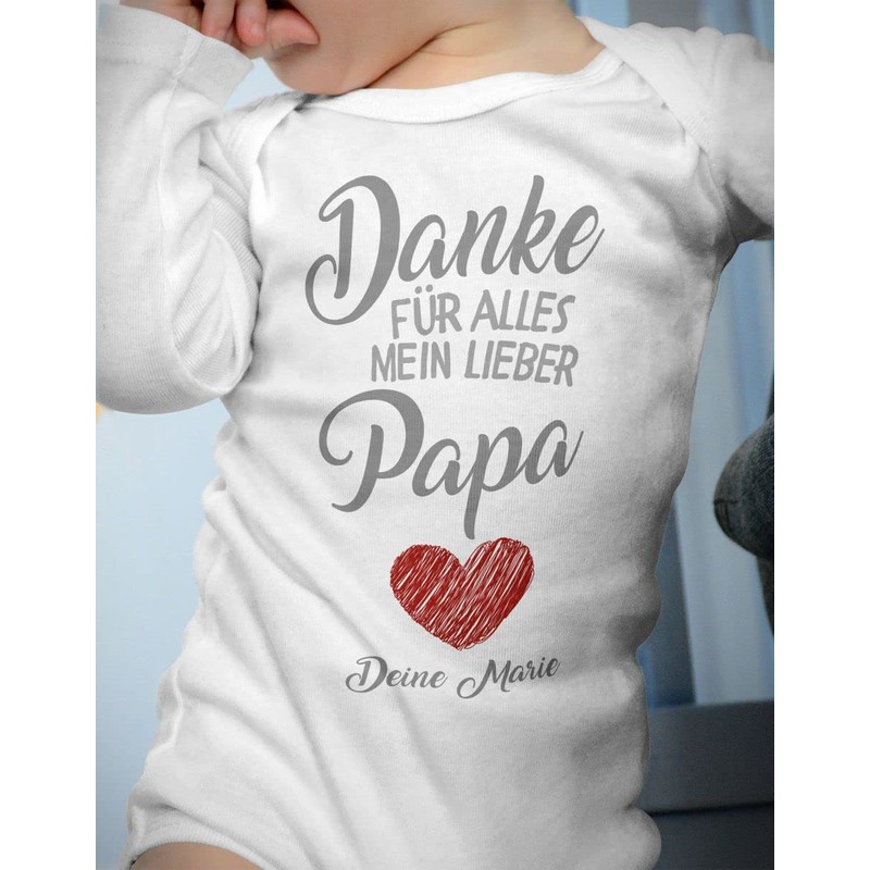 miKalino Babybody mit Spruch Danke für alles mein lieber Papa