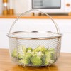 Mesh Steaming Basket Stainless Steel Comfortable Handles Heat Resistant Steaming