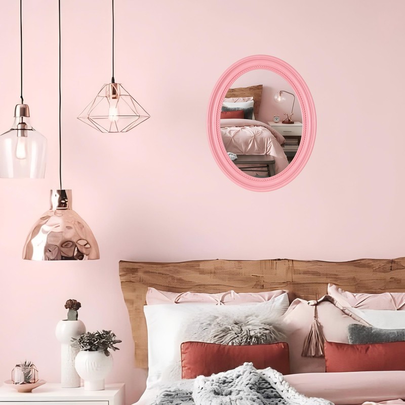 Funerom 20 x 16 inch Pink Wall Mirror Oval Bathroom