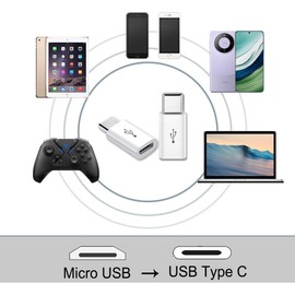 USB Conversion Connector Adapter Type C Micro USB Data Transfer Fast Charging Support USB Type C OTG Support Small 600MB/S White Portable 4 Pack