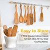Spurtles Kitchen Tools Wooden, 7Pcs Wooden Spoons for Cooking, Natural