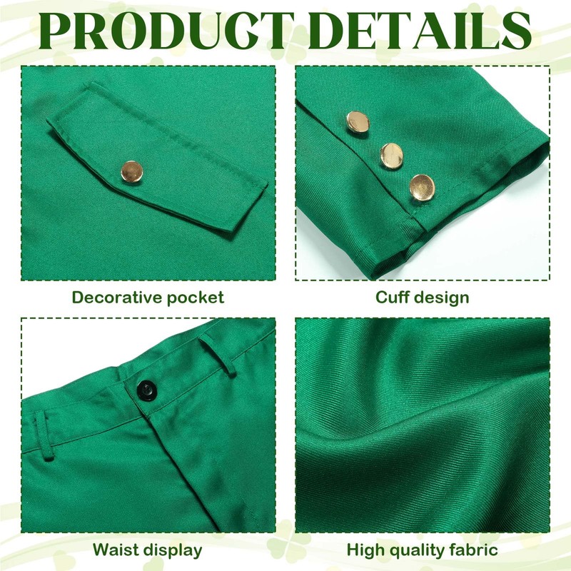 Harsever St Patrick's Day Costume Set Adult Men with St