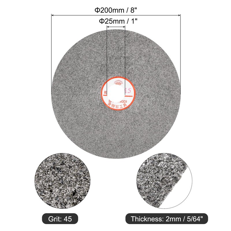 uxcell Diamond Sanding Grinding Disc, 8-Inch (200mm) Grit 45 1"