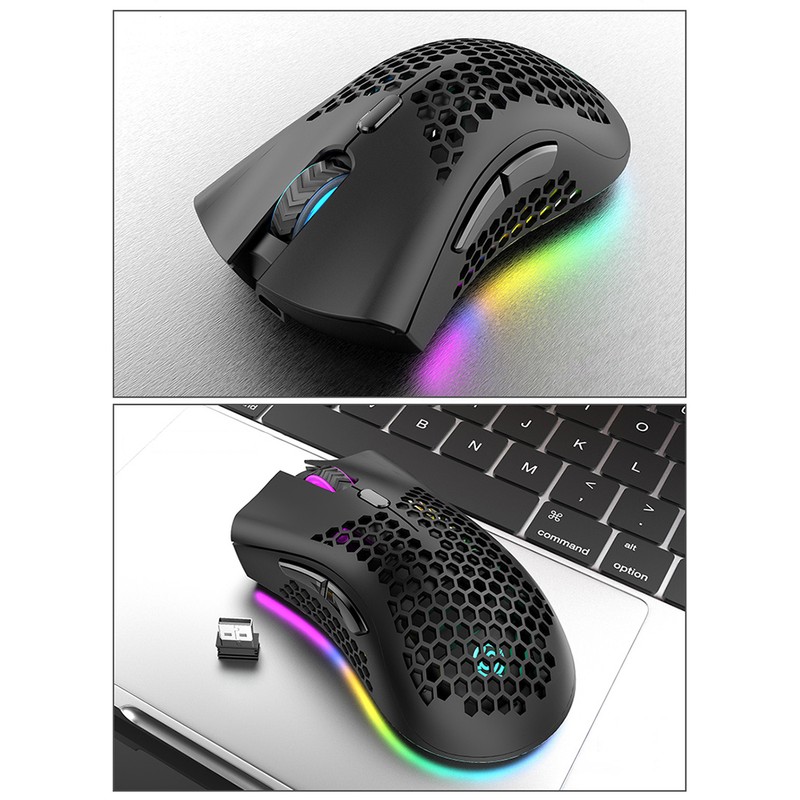 2.4G Wireless Gaming Mouse Rechargeable Mouse with RGB Light Effect