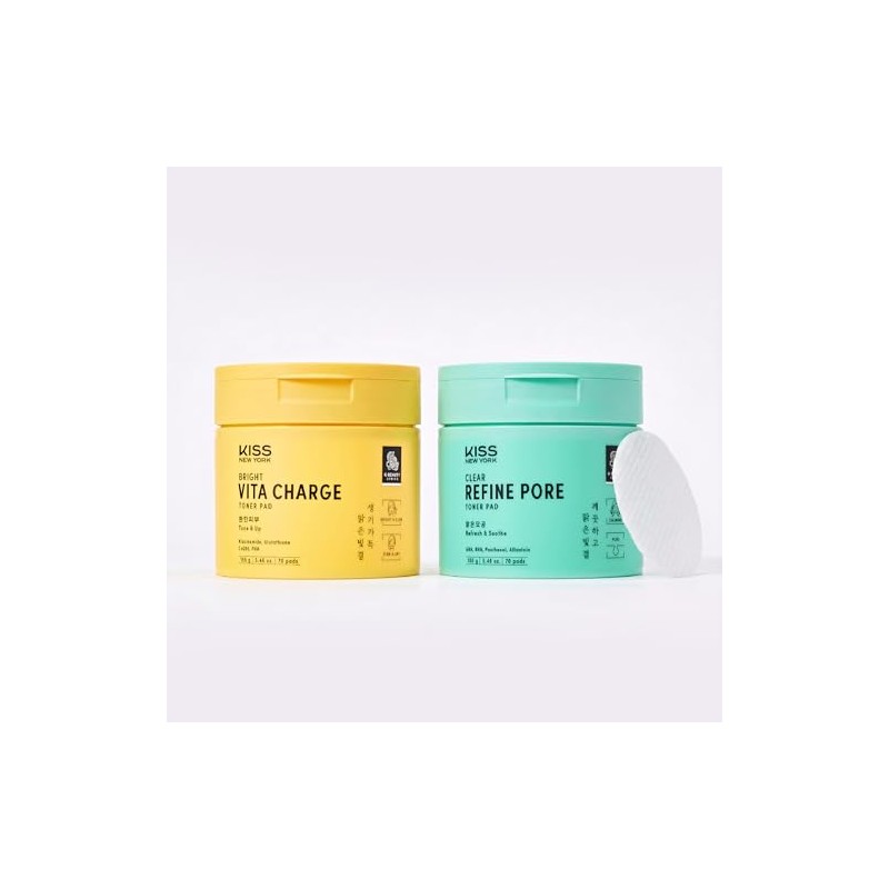 KISS NEW YORK Bright Vita Charge Toner Pads 70 Count