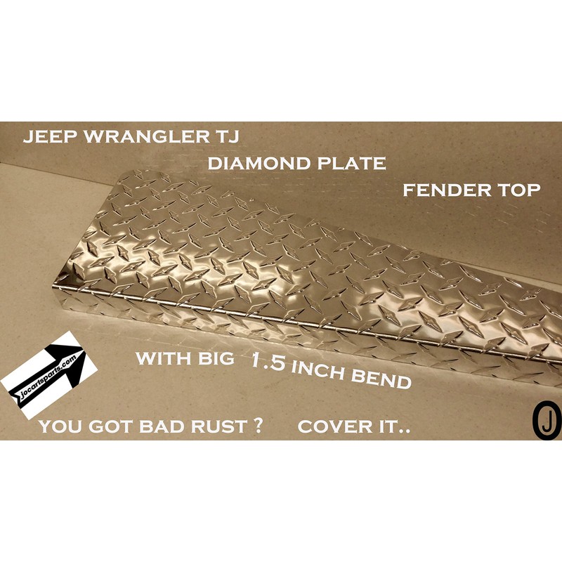Fits JEEEP WRANGLER TJ DIAMOND PLATE FENDER TOP COVERS WITH