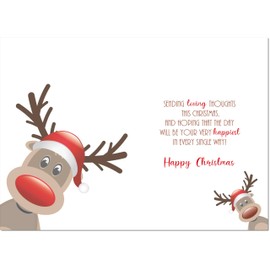 doodlecards Special Friends Christmas Card Rudolph in Snow Medium Size Christmas Card for Special Friends with Plain Envelope