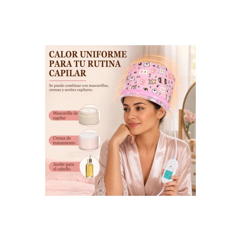 Gorro Térmico Eléctrico para Cabello, Gorro de Vapor para el