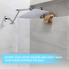 PDPBath Shower Extension Arm, 16" Upgrade Solid Brass Shower Head