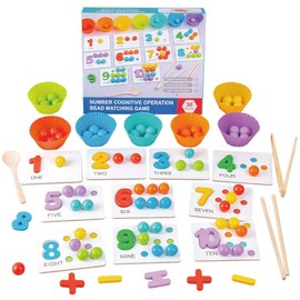 KUKUTrue® Montessori Spielzeug 3 4 5 Jahre, Mathe Zählen Lernen Spielzeug, Spiele ab 3 Jahre, Motorikspielzeug, Lernspiel, Feinmotorik, Hand-Auge-Koordination, Geschenk 3-5 Jahre Kinder Junge Mädchen
