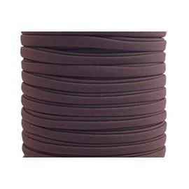 Konmay 1 Roll 20 Meters 5.0mm Flat Elastic Cord Stitched Stretchy Lycra Cord (Brown)