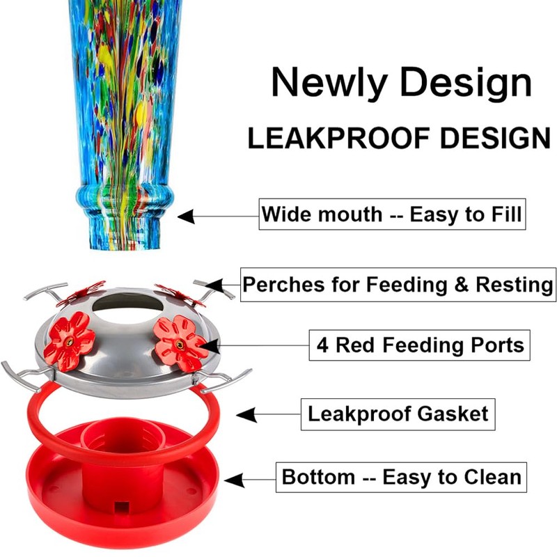 Window Hummingbird Feeder with 5 Strong Suction Cup 16 Ounces