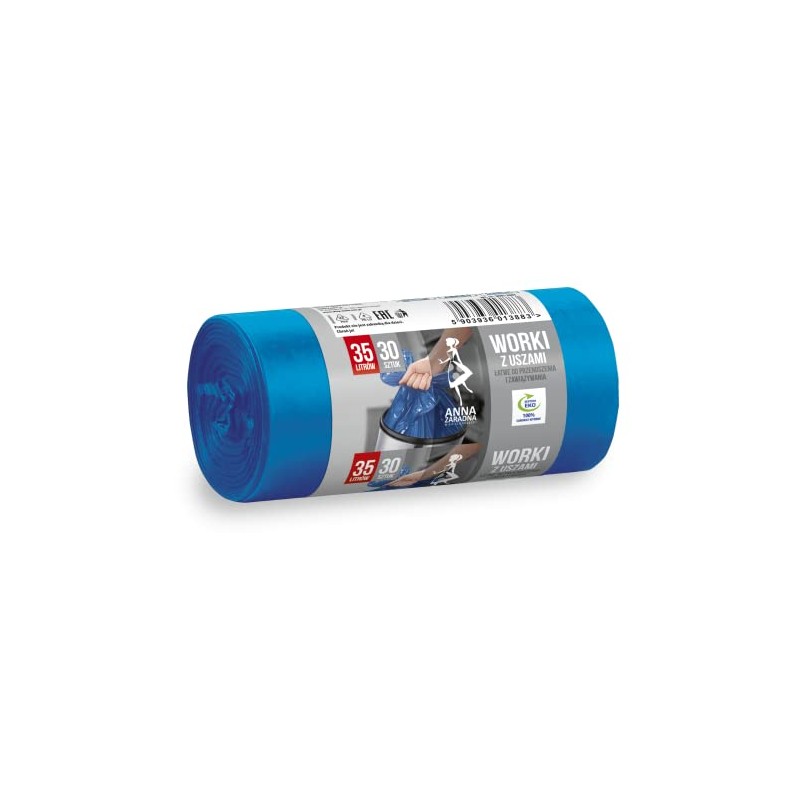 Anna Zaradna Az1-Wns-3883V1 Bin Liners, Blue, 35 L