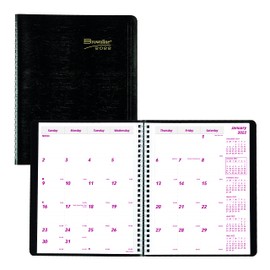 Brownline 2022 Essential Monthly Planner, 14 Months, December 2021 to January 2023, Twin-Wire Binding, 8.875" x 7.125", Black (CB1200.BLK-22)
