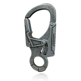 Muscular Carabiner Hook，3.1" Alloy Thick Keychain Clip for Man, Outdoor Camping, Hiking Accessories, Key Ring.(W-Carabiner Clip-Deep Alloy-1PCS)