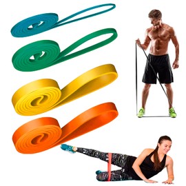 Set of 4 Elastic Resistance Bands for Fitness Crossfit Training for Men and Women 5-15-25-35 kg