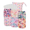 Reusable Cloth Diapers 6 Pack with 6 Inserts & Wet
