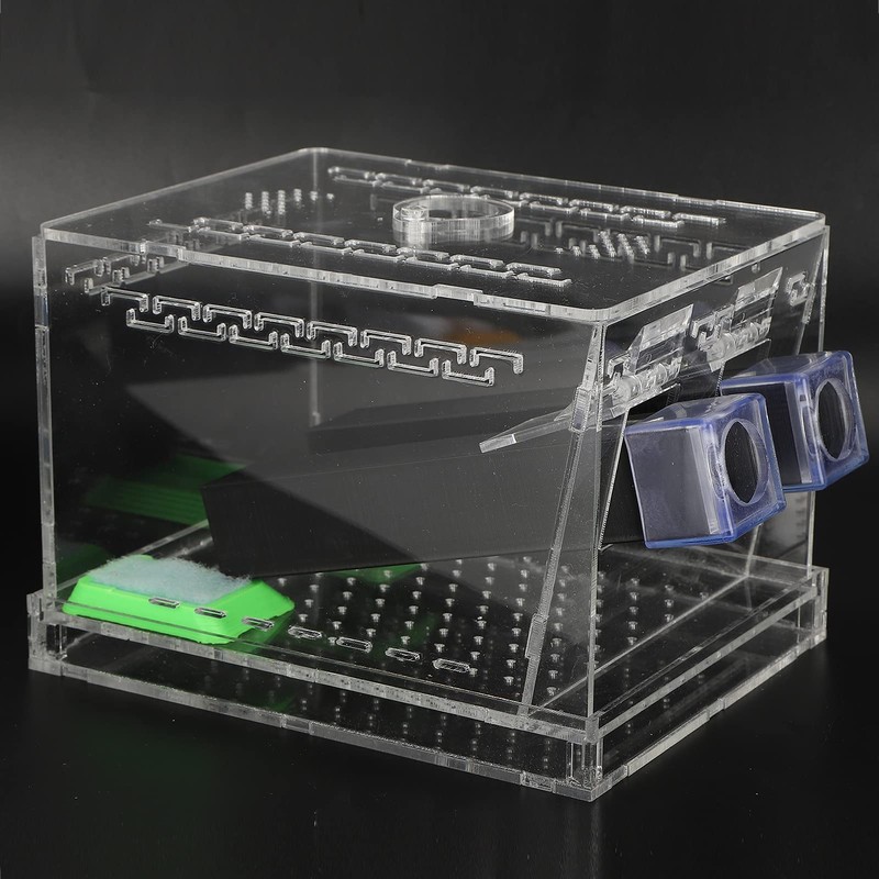 Acrylic Cricket Keeper with Tubes Care Kit for Reptile Tank