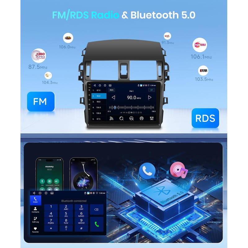 4+64G Android 13 Car Stereo for Toyota Corolla 2009-2013 with