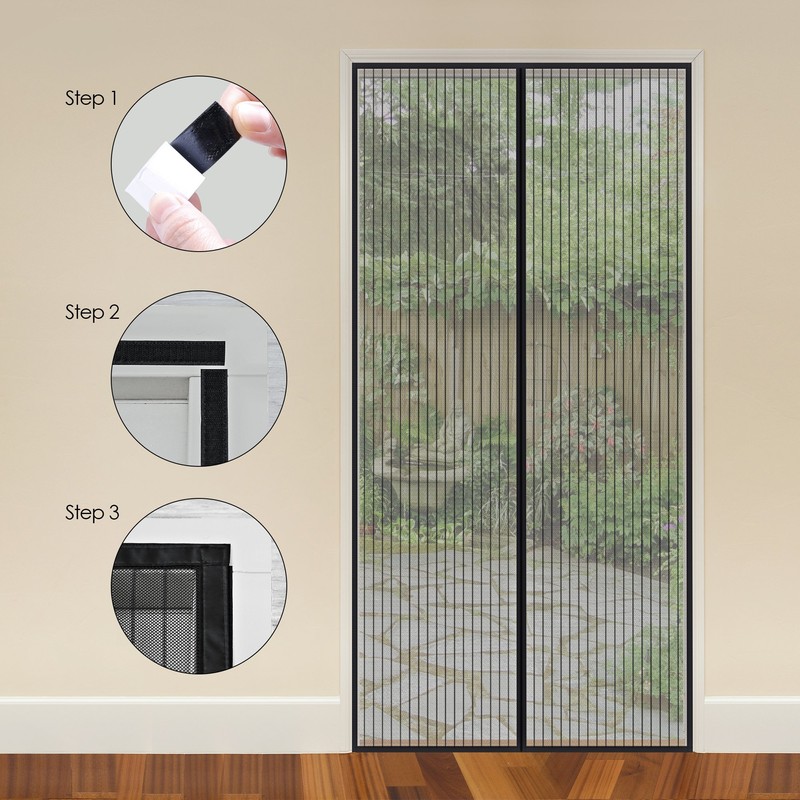 MYCARBON Mosquitera Puerta Magnetica Corredera Cortina Mosquitera Magnética para Puertas