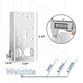Garage Door Bottom Lifting Brackets Residential BB-100 Bottom Brackets for 2" Track with 7/16" Diameter Stem Rollers(1pair) (Only Components, Count, 2)