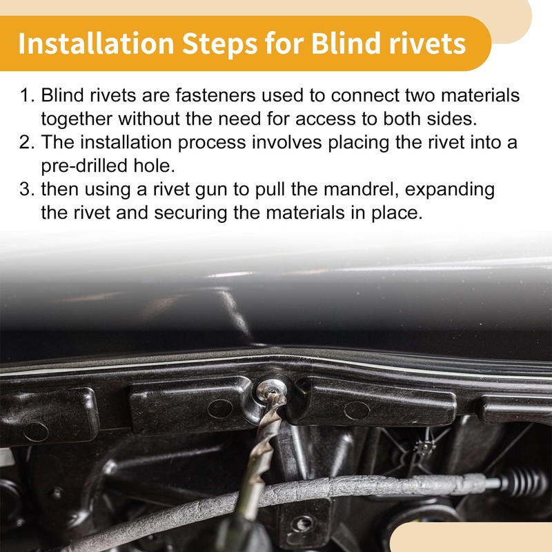 Partuto 50 Pcs Dome Head Large Flange Blind Rivets Aluminum