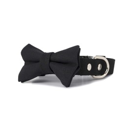 Elegant Pups Classy Formal Black Bow Tie, Collar and Leash Set for Dogs by United Pups (Medium)