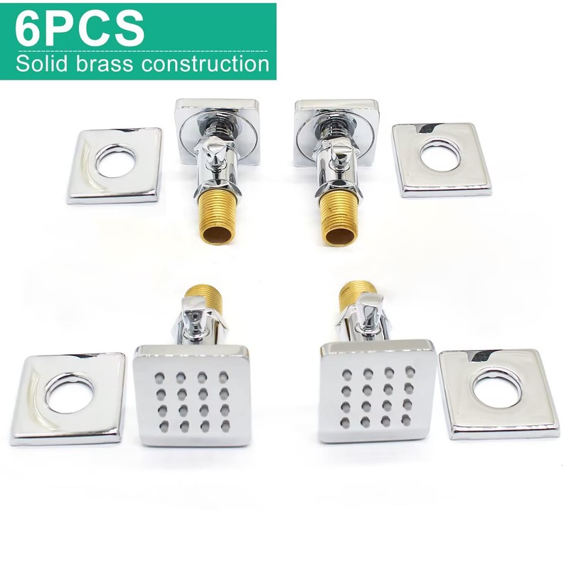 Backnets Brass Shower Body Jets with Adjustable Flow, Massage Spa