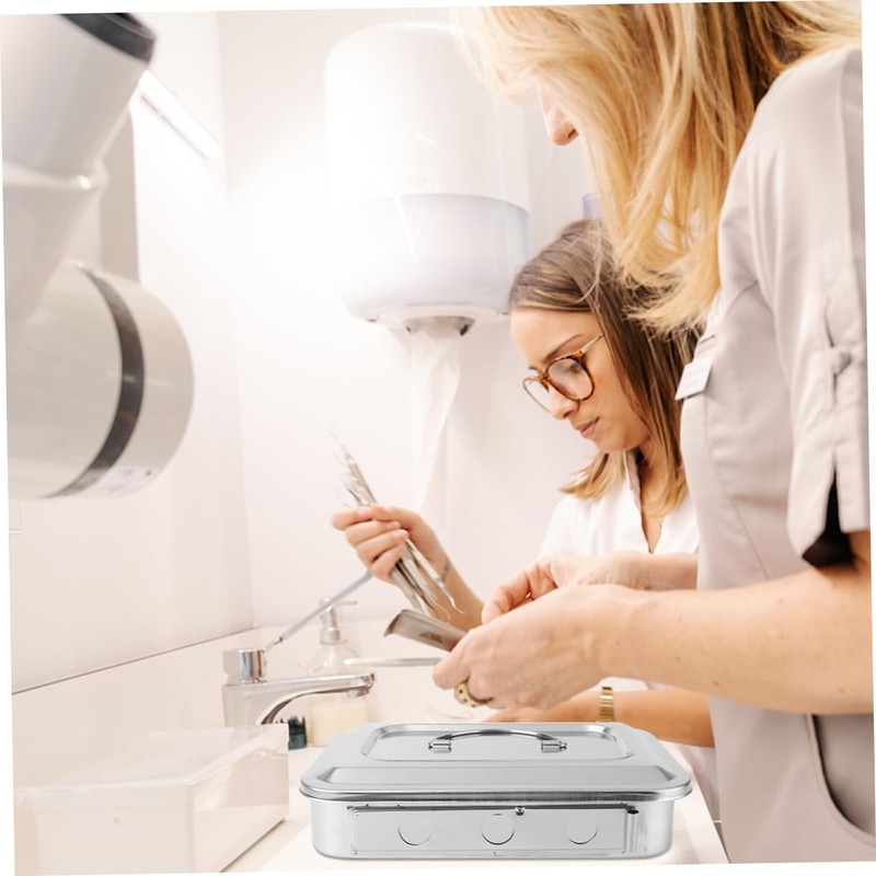 CHILDWEET 1pc Stainless Steel Thermometer Box Soaking Sterilization Tray for