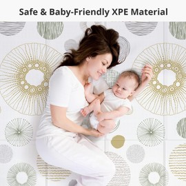 79x71 Baby Play Mat, Extra Large Baby Play Mat for Floor, Foldable Play Mats, Waterproof, Thick, Non-Toxic, Reversible Baby Floor Mat, Safe for for Babies, Infants and Toddlers, Indoor/Outdoor Use
