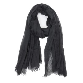Van Der Rich ® - Scarf with fine crepe surface for men and women, black