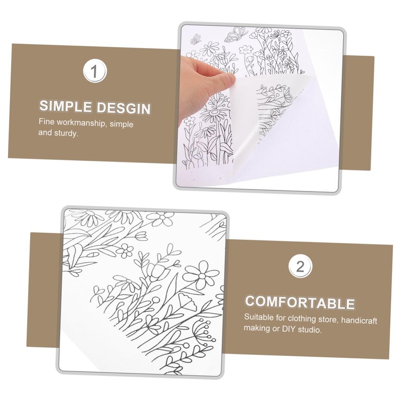 DOITOOL 4Sheets Water Soluble Embroidery Stabilizer DIY Sewing Supply for