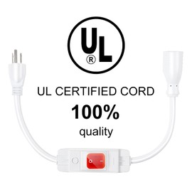 Makevivi Outdoor Waterproof On/Off Switch Extension Cord, Heavy Duty 125v/250v Black SJTW Cord (35 Ft, White)