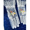 Eastern Star Worthy Matron OES White Mesh gloves with White