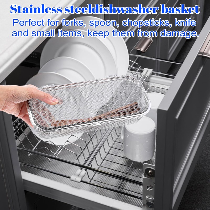 AojSup Dishwasher Chopstick Basket for Small Items, Stainless Steel Utensil